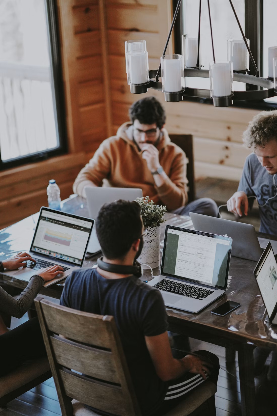 Business team collaborating in a modern office