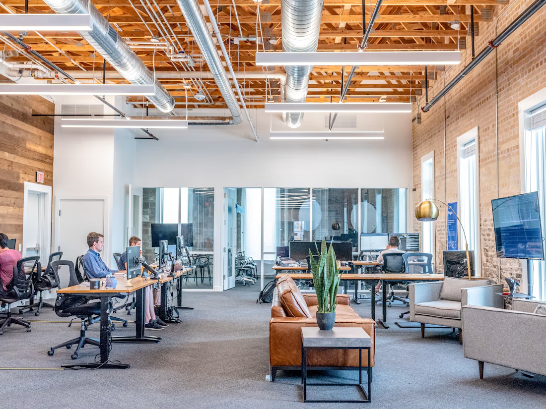 Professionals collaborating on a business project